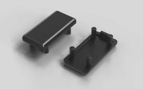 Abdeckkappe, 22,5 x 45 mm, schwarz, Nut 10