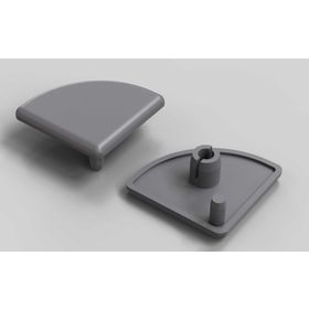 Abdeckkappe R, 40 x 40 mm, signalgrau, Nut 10