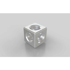 Würfelverbinder 30/3, silber lackiert, Nut 8