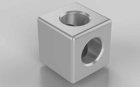 Würfelverbinder 45/2, silber lackiert, Nut 10