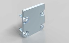 Abschlussplatte 40 x 40 mm, für Aluminium Rollenprofil, inklusive Montageset