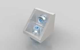 Winkel 30 × 30 silber pulverbeschichtet, Nut 10, inklusive Befestigung Nut 10/10