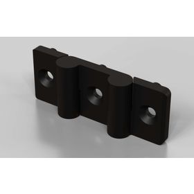 Kunststoff Scharnier doppelt, nicht aushängbar, 30 x 30 x 30 mm, Nut 6