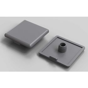 Abdeckkappe, 45x45 mm, signalgrau RAL 7004, Nut 10