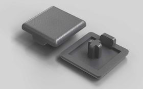 Abdeckkappe, 20 x 20 mm, signalgrau, Nut 6