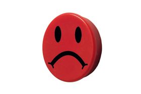 Smiley-Magnet; Haltemagnet mit Kunststoffkappe
