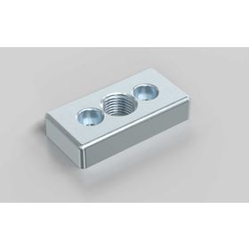 Fußplatte, 30 x 60 mm, silberfarbig, Nut 6