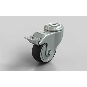 Lenkrolle, D=80 mm, mit Feststeller, thermoplastischer Gummi