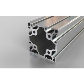 Aluminiumprofil, 80x80 mm, L, 2N, Nut 8
