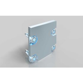 Abschlussplatte 40 x 40 mm, für Aluminium Rollenprofil