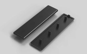 Abdeckkappe, 30 x 120 mm, schwarz, Nut 6