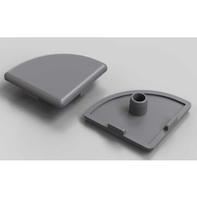 Abdeckkappe R, 45 x 45 mm, signalgrau, Nut 10