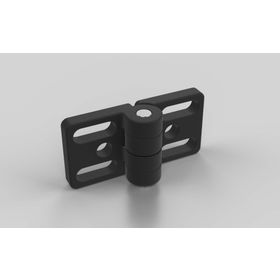 Zinkdruckguss Scharnier mit Langlöchern, nicht aushängbar, 30 x 30 mm, Nut 6