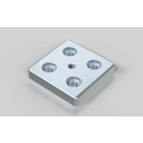 Fußplatte, 90x90 mm, silberfarbig