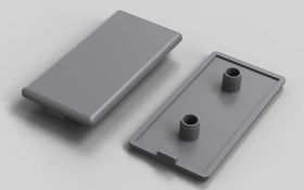 Abdeckkappe, 45 x 90 mm, signalgrau, Nut 10