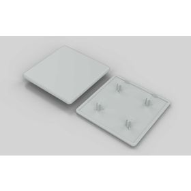 Abdeckkappe, 80x80 mm, grau RAL 7035, Nut 8