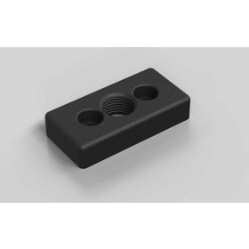 Fußplatte, 30x60 mm, schwarz, Nut 6