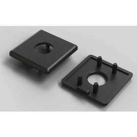 Abdeckkappe mit Loch, ESD, 45x45 mm, schwarz, Nut 10