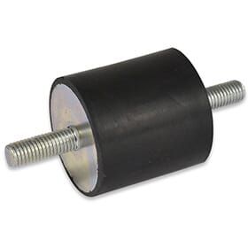 Rubber-metal-buffers male/male M6x18