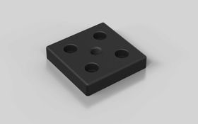 Fußplatte, 60 x 60 mm, schwarz, Nut 6