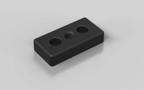 Fußplatte, 30 x 60 mm, schwarz, Nut 6