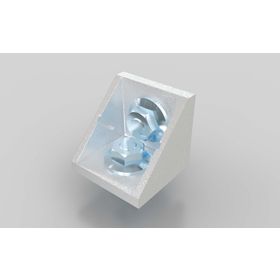 Winkel 40 × 40 silber pulverbeschichtet, Nut 10, inklusive Befestigung Nut 10/10