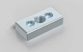 Fußplatte, 30 x 60 mm, silberfarbig, Nut 6
