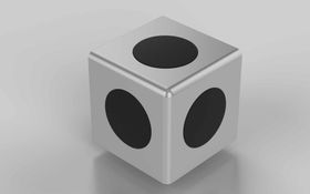 Würfelverbinder 45/3, silber lackiert, Nut 10