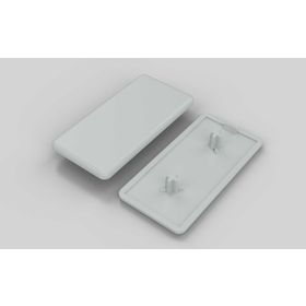 Abdeckkappe, 40x80 mm, grau RAL 7035, Nut 8