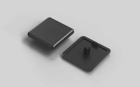 Abdeckkappe, 40 x 40 mm, schwarz, Nut 8