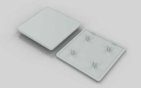Abdeckkappe, 80 x 80 mm, grau, Nut 8