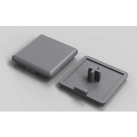 Abdeckkappe, 40 x 40 mm, signalgrau, Nut 10