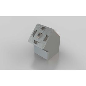 Verbinder 45° Profil 30 × 30 silber pulverbeschichtet, Nut 8