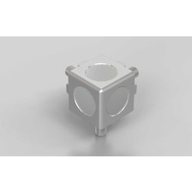 Würfelverbinder 20/3, silber lackiert, Nut 5