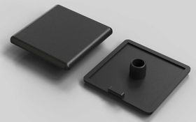 Abdeckkappe ESD, 50 x 100 mm, schwarz, Nut 10