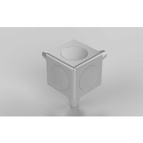 Würfelverbinder 40/3, inkl. Befestigung, silberfarbig lackiert, Nut 10/10