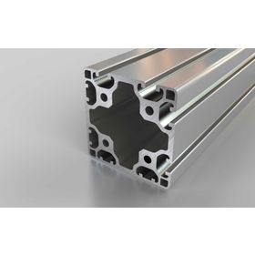 Aluminiumprofil, 80x80 mm, L, 4N90, Nut 8
