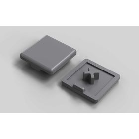 Abdeckkappe, 30 x 30 mm, signalgrau, Nut 8