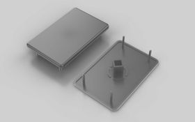Abdeckkappe, 60 x 90 mm, signalgrau, Nut 10
