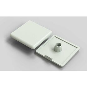 Abdeckkappe, 45x45 mm, grau RAL 7004, Nut 10