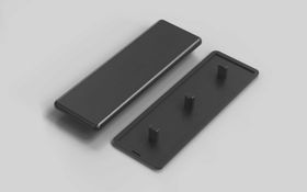 Abdeckkappe, 40 x 120 mm, schwarz, Nut 8
