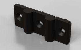 Kunststoff Scharnier doppelt, nicht aushängbar, 78,3 x 30 mm, Nut 6