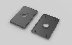 Abdeckkappe mit Loch, 60 x 90 mm, signalgrau, Nut 10