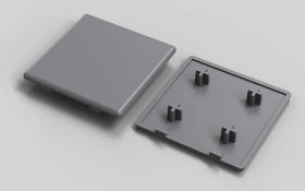 Abdeckkappe, 80 x 80 mm, signalgrau, Nut 10