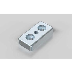 Fußplatte, 40 x 80 mm, silberfarbig