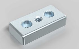 Fußplatte, 40 x 80 mm, silberfarbig, Nut 8