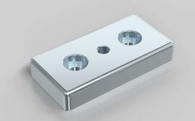 Fußplatte, 50 x 100 mm, silberfarbig, Nut 10