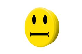 Smiley-Magnet; Haltemagnet mit Kunststoffkappe