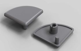 Abdeckkappe R, 40 x 40 mm, signalgrau, Nut 10