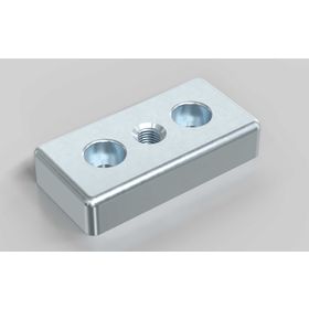 Fußplatte, 40 x 80 mm, silberfarbig, Nut 8